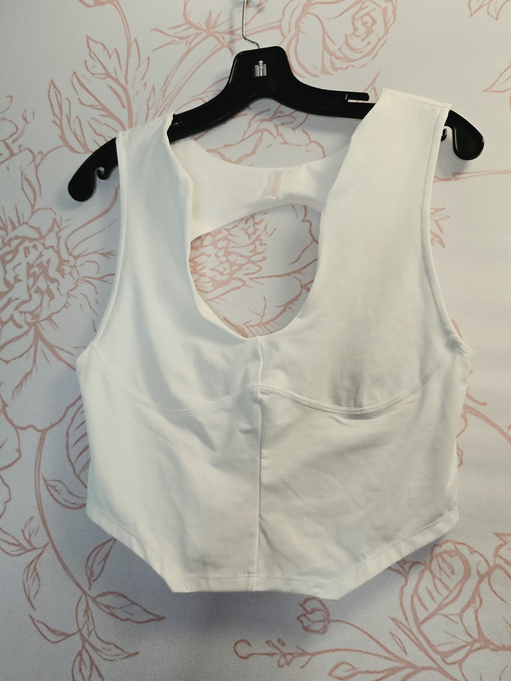 Free People White Cut-out Back Seamless Sports Bra